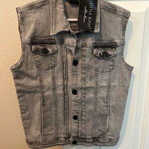 Little bipsy 5t-6t gray denim vest
